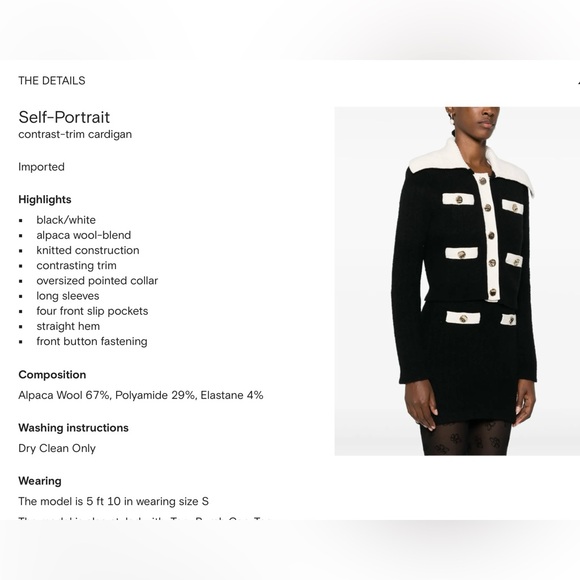 Self-Portrait alpaca blend knit cardigan - Picture 12 of 12